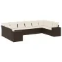 Set of 10 garden sofas and cushions synthetic rattan brown by , Garden sets - Ref: Foro24-3223072, Price: 676,01 €, Discount: %
