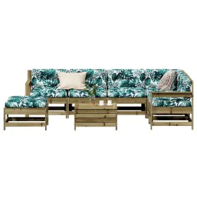 8 pcs garden furniture set and cushions impregnated pine wood by , Garden sets - Ref: Foro24-3250595, Price: 775,92 €, Discou...
