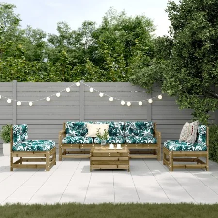 Juego de muebles jardín 6 pzas y cojines madera pino impregnada von , Gartensets - Ref: Foro24-3250735, Preis: 558,29 €, Raba...