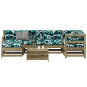 7-teiliges Gartenmöbel-Set und Kissen aus imprägniertem Kiefernholz von , Gartensets - Ref: Foro24-3250955, Preis: 668,10 €, ...