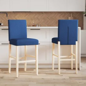 Hohe Hocker 2 Stück aus massivem Gummi, Holz und Stoff von , Küchenhocker - Ref: Foro24-4006193, Preis: 82,03 €, Rabatt: %