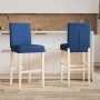 High stools 2 pcs solid rubber wood and fabric by , Kitchen stools - Ref: Foro24-4006193, Price: 82,03 €, Discount: %