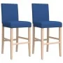 Taburetes altos 2 uds madera maciza de caucho y tela de , Taburetes de cocina - Ref: Foro24-4006193, Precio: 82,03 €, Descuen...