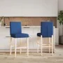 High stools 2 pcs solid rubber wood and fabric by , Kitchen stools - Ref: Foro24-4006193, Price: 82,03 €, Discount: %