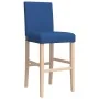 High stools 2 pcs solid rubber wood and fabric by , Kitchen stools - Ref: Foro24-4006193, Price: 82,03 €, Discount: %
