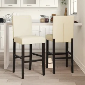 Hohe Hocker 2 Stk. aus massivem Gummiholz und Kunstleder von , Küchenhocker - Ref: Foro24-4006185, Preis: 124,52 €, Rabatt: %
