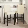 High stools 2 pcs solid rubber wood and synthetic leather by , Kitchen stools - Ref: Foro24-4006185, Price: 124,52 €, Discoun...