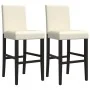 High stools 2 pcs solid rubber wood and synthetic leather by , Kitchen stools - Ref: Foro24-4006185, Price: 124,52 €, Discoun...