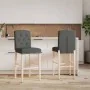 High stools 2 pcs solid rubber wood and fabric by , Kitchen stools - Ref: Foro24-4006201, Price: 123,18 €, Discount: %