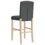 High stools 2 pcs solid rubber wood and fabric by , Kitchen stools - Ref: Foro24-4006201, Price: 123,18 €, Discount: %