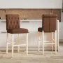 Hohe Hocker 2 Stück aus massivem Gummi, Holz und Stoff von , Küchenhocker - Ref: Foro24-4006217, Preis: 93,42 €, Rabatt: %
