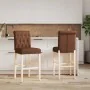 Hohe Hocker 2 Stück aus massivem Gummi, Holz und Stoff von , Küchenhocker - Ref: Foro24-4006217, Preis: 93,42 €, Rabatt: %
