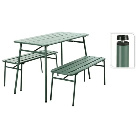 ProGarden Juego de mesa y banco de jardín de 3 piezas acero verde von , Gartensets - Ref: Foro24-447580, Preis: 258,55 €, Rab...