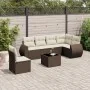 7-piece garden sofa set with brown PE rattan cushions by , Garden sets - Ref: Foro24-3221442, Price: 479,15 €, Discount: %