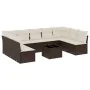 Set de sofás de jardín 10 pzas y cojines ratán sintético marrón de , Conjuntos de jardín - Ref: Foro24-3218083, Precio: 622,1...