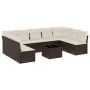 Set of 10 garden sofas and cushions synthetic rattan brown by , Garden sets - Ref: Foro24-3218083, Price: 622,77 €, Discount: %