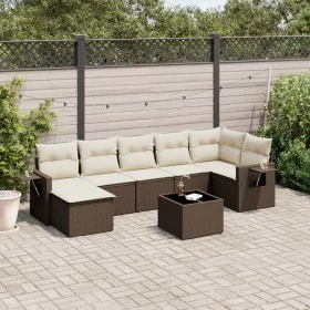 Set of 8 garden sofas and cushions synthetic rattan brown by , Garden sets - Ref: Foro24-3220492, Price: 506,97 €, Discount: %
