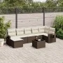Set of 8 garden sofas and cushions synthetic rattan brown by , Garden sets - Ref: Foro24-3220492, Price: 508,42 €, Discount: %