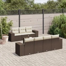 Set sofás de jardín 8 piezas y cojines ratán sintético marrón von , Modulare Sofas für den Außenbereich - Ref: Foro24-3222332...