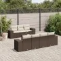 Set sofás de jardín 8 piezas y cojines ratán sintético marrón von , Modulare Sofas für den Außenbereich - Ref: Foro24-3222332...