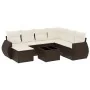 Set of 8 garden sofas and cushions synthetic rattan brown by , Modular outdoor sofas - Ref: Foro24-3221712, Price: 524,83 €, ...