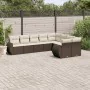 Set de sofás de jardín 9 pzas y cojines ratán sintético marrón de , Sofás modulares de exterior - Ref: Foro24-3221842, Precio...