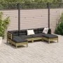 Set Gartensofas 6-teilig mit Kissen aus imprägniertem Zirbenholz von , Gartensets - Ref: Foro24-3299573, Preis: 524,55 €, Rab...