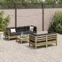Set of garden sofas 6 pcs with impregnated pine wood cushions by , Garden sets - Ref: Foro24-3299296, Price: 558,57 €, Discou...