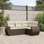 Set de sofás de jardín 4 pzas y cojines ratán sintético marrón by , Garden sets - Ref: Foro24-3221312, Price: 319,95 €, Disco...