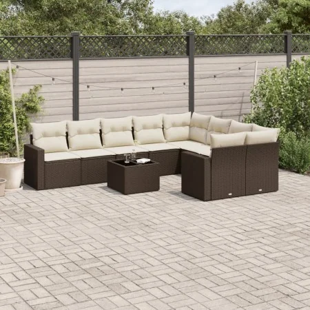 Set mit 10 Gartensofas und -kissen Kunstrattan braun von , Modulare Sofas für den Außenbereich - Ref: Foro24-3251790, Preis: ...
