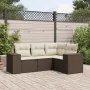 Set of 4 garden sofas and cushions synthetic rattan brown by , Modular outdoor sofas - Ref: Foro24-3222512, Price: 314,31 €, ...