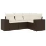 Set of 4 garden sofas and cushions synthetic rattan brown by , Modular outdoor sofas - Ref: Foro24-3222512, Price: 314,31 €, ...