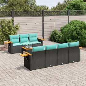 Set mit 8 Gartensofas mit Kissen schwarzes synthetisches Rattan von , Gartensets - Ref: Foro24-3226645, Preis: 639,09 €, Raba...