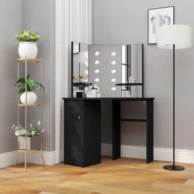 Corner vanity with LED lights black 111x54x141.5 cm by vidaXL, Bedroom Dressers - Ref: Foro24-326534, Price: 162,09 €, Discou...