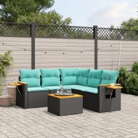 Set de sofás de jardín 6 pzas con cojines ratán sintético negro de , Conjuntos de jardín - Ref: Foro24-3226806, Precio: 466,8...