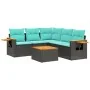 Set mit 6 Gartensofas mit Kissen Kunstrattan schwarz von , Gartensets - Ref: Foro24-3226806, Preis: 466,84 €, Rabatt: %