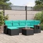 Set de sofás de jardín 7 pzas con cojines ratán sintético negro von , Gartensets - Ref: Foro24-3227023, Preis: 519,02 €, Raba...