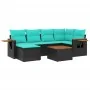 Set de sofás de jardín 7 pzas con cojines ratán sintético negro von , Gartensets - Ref: Foro24-3227023, Preis: 519,02 €, Raba...