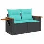 Set de sofás de jardín 7 pzas con cojines ratán sintético negro von , Gartensets - Ref: Foro24-3227023, Preis: 519,02 €, Raba...