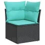 Set de sofás de jardín 7 pzas con cojines ratán sintético negro von , Gartensets - Ref: Foro24-3227023, Preis: 519,02 €, Raba...