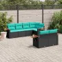 Set mit 7 Gartensofas mit Kissen Kunstrattan schwarz von , Gartensets - Ref: Foro24-3226981, Preis: 619,98 €, Rabatt: %