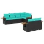 Set mit 7 Gartensofas mit Kissen Kunstrattan schwarz von , Gartensets - Ref: Foro24-3226981, Preis: 619,98 €, Rabatt: %