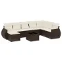 Set de sofás de jardín 9 pzas y cojines ratán sintético marrón by , Garden sets - Ref: Foro24-3254110, Price: 563,03 €, Disco...