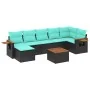 Set de sofás de jardín 8 pzas con cojines ratán sintético negro by , Garden sets - Ref: Foro24-3227037, Price: 579,98 €, Disc...