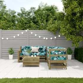 Juego de muebles jardín 5 pzas y cojines madera pino impregnada by , Garden sets - Ref: Foro24-3250819, Price: 585,74 €, Disc...