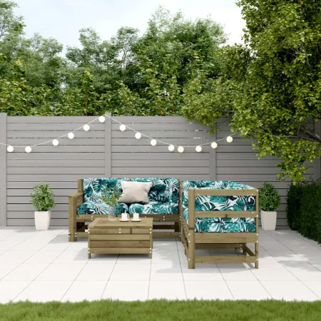 Juego de muebles jardín 5 pzas y cojines madera pino impregnada von , Gartensets - Ref: Foro24-3250819, Preis: 585,74 €, Raba...