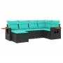 Set of 6 garden sofas with cushions synthetic rattan black by , Garden sets - Ref: Foro24-3227016, Price: 488,46 €, Discount: %