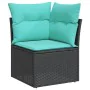 Set of 8 garden sofas with cushions black synthetic rattan by , Garden sets - Ref: Foro24-3227002, Price: 670,72 €, Discount: %