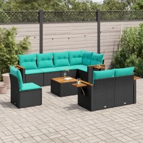 Set mit 9 Gartensofas mit schwarzen Kissen aus synthetischem Rattan von , Gartensets - Ref: Foro24-3227009, Preis: 708,61 €, ...