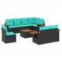 Set of 9 garden sofas with black synthetic rattan cushions by , Garden sets - Ref: Foro24-3227009, Price: 708,61 €, Discount: %